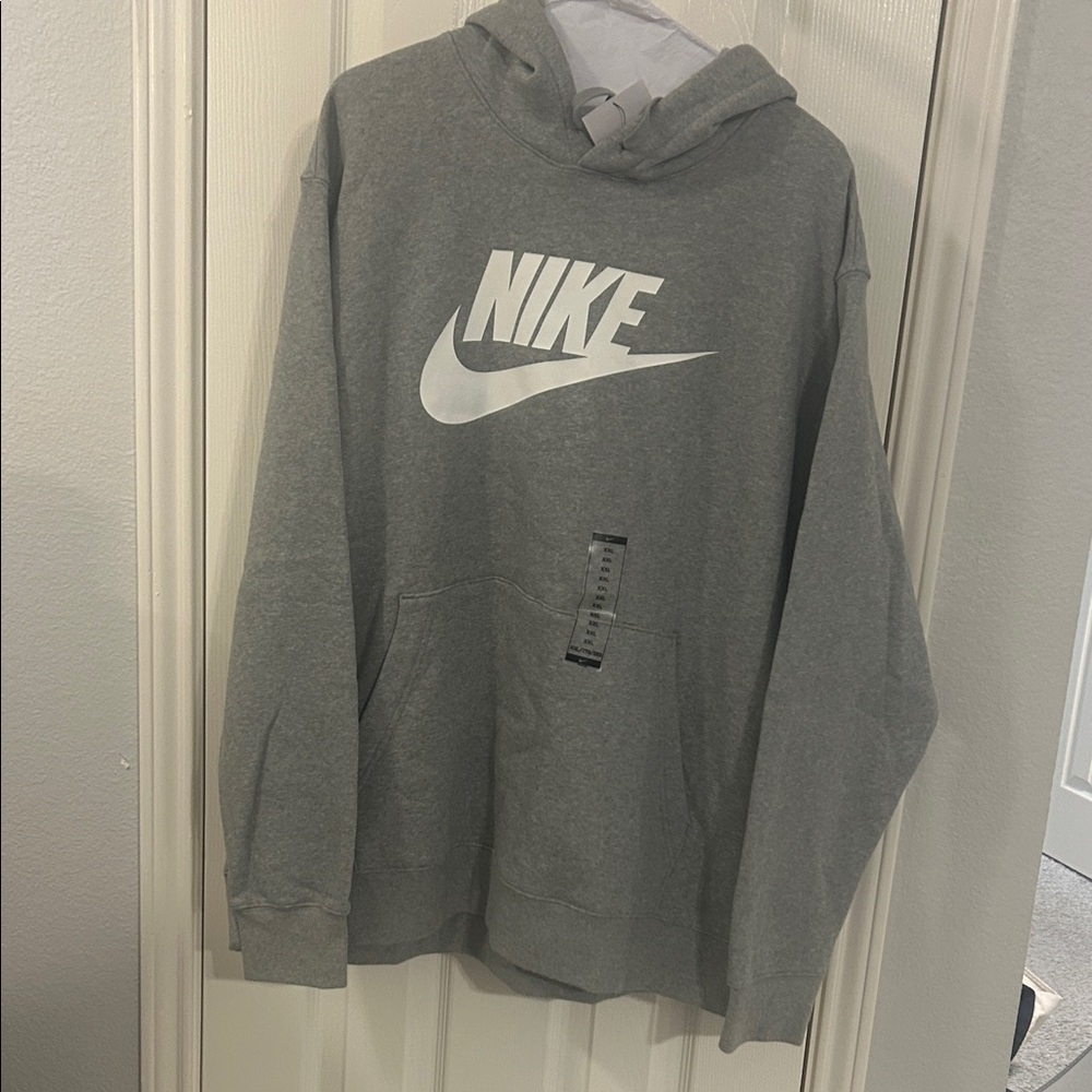 Nike Hoodie sweat shirt lite gray with White Nike Logo. Size XXL. New
